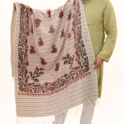 Sprha Wool Polka Print Men, Women Shawl-image-40