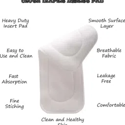 bouncing bliss Reusable -Washable Microfiber 5 layer White Inserts Liners - Babies-pack of 8 image 4