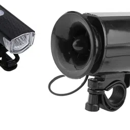 Bicycle Pack Of Front Cycle Light Back Tail Light And Electronic Horn Bell LED Front Rear Light Combo-16