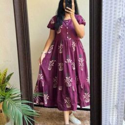 Women Ethnic Dress Purple Below Knee Dress-image-65