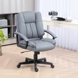 Leather Office Chair, PU Home Computer Desk Chairs with Ergonomic Back Support Leatherette Office Adjustable Arm Chair-picture-43