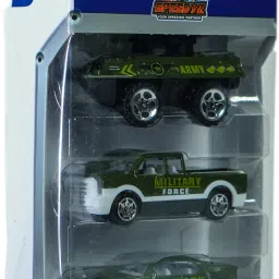 DIE CAST 3PC 1:64 CAR SET ARMY FREE WHEEL (ARMY GREEN, Pack of: 3)-image-35