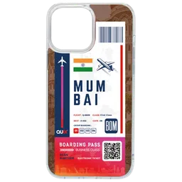 QUIX Mumbai Boarding Pass TPU Back Cover for Apple iPhone 14 (Supports Wireless Charging, Multi Color)-66