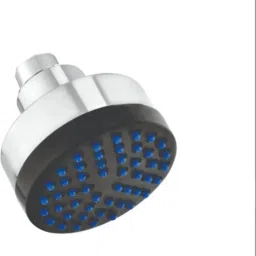Round Overhead Shower – ABS Body | Chrome & Blue Finish | Bathroom Fittings Fixed Mount-0