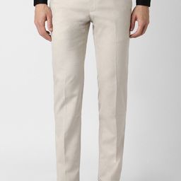 peter england Men Slim Fit Beige Polyester Trousers-picture-39
