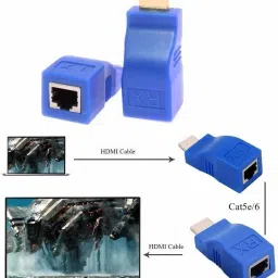 viaxos 2Pcs Hdmi Extender to RJ45 LAN Network Extension TX RX Cat5e CAT6 Lan Adapter Lan Adapter image 4