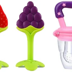 FRUIT SHAPE TEETHER (2PC) AND 1 FRUUT FEEDER Teether-13