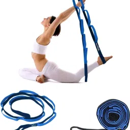 Strap/Stretch Bands 10 Loops Best for Daily Stretching,Fitness,Exercise, Gym Polyester Yoga Strap-image-42
