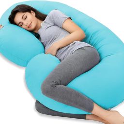 Polyester Fibre Solid Pregnancy Pillow Pack of 1-image-76