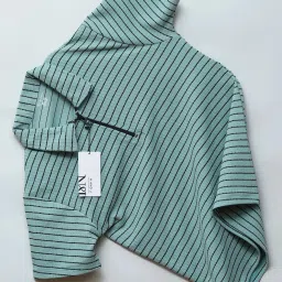Men Striped Polo Neck Polycotton Green T-Shirt-image-71
