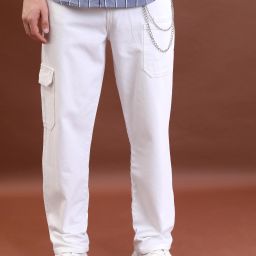 Men Regular Mid Rise White Jeans-image-83