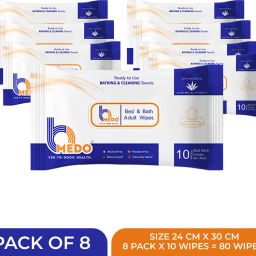 Body Cleansing Wet Bed Bath Wipes for Adults(8x10 =80 Wipes)-25