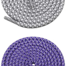 GRAH SANGRAH (2 Pair (1 Pair Per Single Color) Unisex Round Shoelaces (White-Purple) Shoe Lace-20