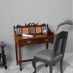 mudramark from pepperfry Ojasa Teak Wood Writing Table in Walnut Finish-picture-21