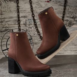 EL PASO Women Brown Suede Faux Leather Casual Chelsea Boots Boots For Women-image-18