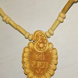 Shri Radha locket good natural Tulsi mala Wood Locket-image-1