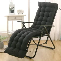 Long chair pad Cotton Solid Chair Pad Pack of 1-image-73