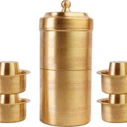 thangam Brass Filter Coffee Maker and Dabara Set of 4 150ml 4 Cups Coffee Maker image 2