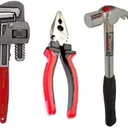 Combo of Pipe Wrench 10", Pipe claw Hammer and Plier | Home & Professional Use Best Quality Single Sided Pipe Wrench-5