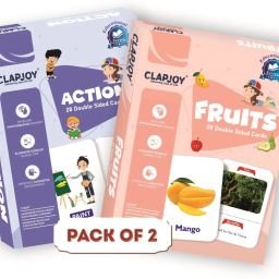 Action & Fruits Double Sided Flash Cards for Kids 2 year & above-19