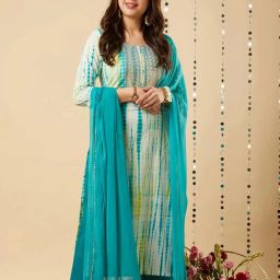 Embroidered Kurta, Trouser/Pant & Dupatta Set-image-70