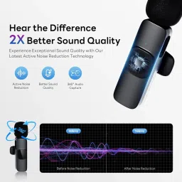 tazomi Wireless Lavalier Reduction for Video Recording Type C Android & iPhone Microphone image 5
