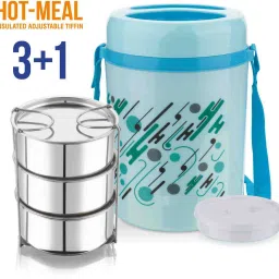 lunchbox,hot,tiffin,office,school,men,kids 3 in 1 Red 3 Containers Lunch Box-21