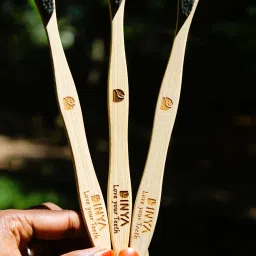S-Curve Bamboo Toothbrush Black (Pack of 3) | Gentle & Eco-Friendly Medium Toothbrush-image-96