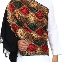 swi stylish Wool Embroidered Men Shawl-image-5