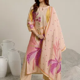 Women Silk Blend Kurta Palazzo Dupatta Set-image-28