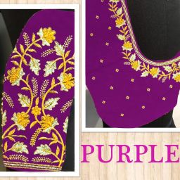 Unstitched Art Silk Blouse Material Embroidered-image-70