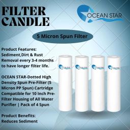 Dotted 10 Inch High Density Spun Filter (105 Grams) Pack of 4 Solid Filter Cartridge-31