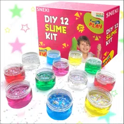 set Of 12 Slime Magic Crystal Jelly clay toys kit for girls boys kids with Stars Red, Green, Pink, Yellow, Blue, Clear Putty Toy-10