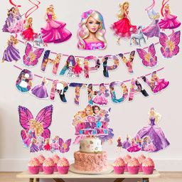 Barby Princess Theme Birthday Decorations-Banner,Cardstock Cutout (Pack Of 24)-image-21