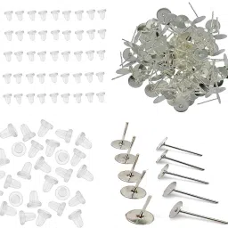 Earring Making 100 Pieces & Backs Clear Rubber Earring Stoppers Bullet Clutch Earring Safety Backs Replacement for Earring Hooks Studs with a Clear Portable Box, 50 Pairs 100 Pieces-image-12