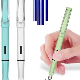 2 Pc Fountain Pen Ink Pen with 4 Cartridge Refills - Gift Set for Kids & Adults Fountain Pen-16