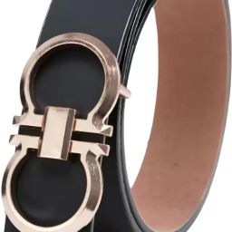 Women Black Artificial Leather Belt-image-2