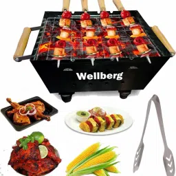Barbeque Grill with Charcoal Heat Creation with 5 skewers (Simplest Designs) Roti/Khakhra Maker-27