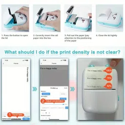 TECHEL .2 Roll Mini Bluetooth Printer, Portable Label Printer of Print16 Multi-function Color Label Printer image 2