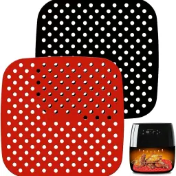Silicone Liners Non Stick Easy Clean Air Fryer mat Oven Baking Pack2 Square Airfryer Tray-image-41