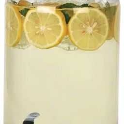Glass Beverage Dispenser, 3 Liter Drink Dispenser with Tap, Clear Mason Jar Bottom Loading Water Dispenser-10