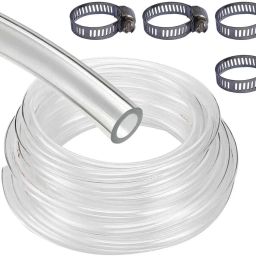 6 Meter Transparent Gas Pipe with 4 Clamps for Home, Restaurants etc. Internal Pipe Diameter size 8mm Hose Pipe-image-39