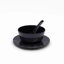 evaware international Pack of 18 Melamin Melamine soup bowls with spoons Set Matt Finish (pack of 18 ) Dinner Set image 2