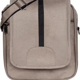 Beige Men & Women Sling Bag Mink Grey Casual PVC Coated Matty Fabric Cross Body Sling Bag For Men SDSL10-image-63