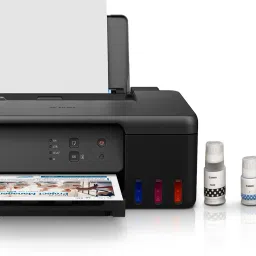 Canon PIXMA MegaTank G1730 Single Function Color Ink Tank Printer with Black (70 ml) & Color (40 ml) ink bottles image 2