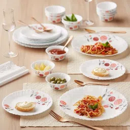 Pack of 24 Opalware Galaxy Series Dahlia Crockery Set for Dining & Gifting Dinner Set-125