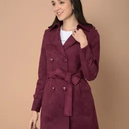 Polyester Solid Coat For Women-image-78