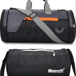 20 L Gym Duffel Bag - GYM DUFFLE BAG FOR INDOOR OUTDOOR SPORTS - Grey, Black, Black, White-image-94