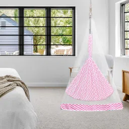 vparents Cherub Baby Swing Cradle with Mosquito Net and Spring image 3