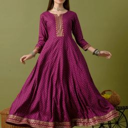 Printed Viscose Rayon Stitched Anarkali Gown-image-26